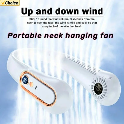 Hanging neck fan portable cooling fan with 5 speeds and digital displays